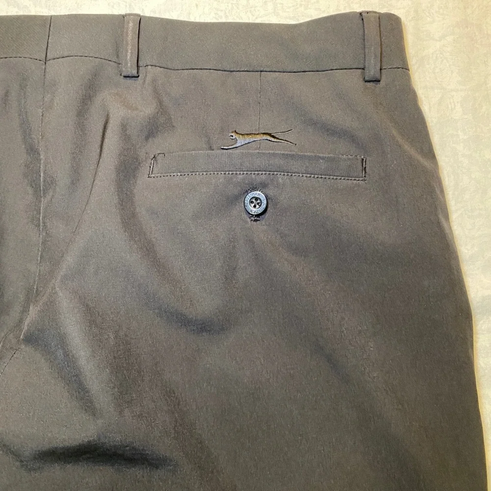 Slazenger Golf Performance Pants Men's‎ 36x32 Black Stretch Flat Front